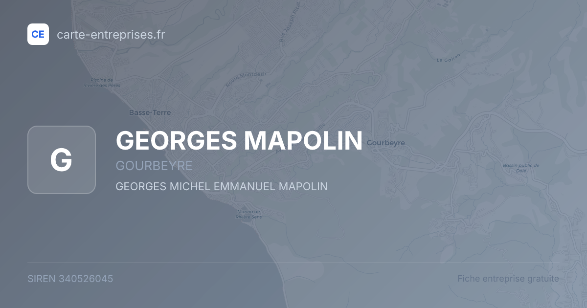 GEORGES MAPOLIN — 340526045 — fiche entreprise