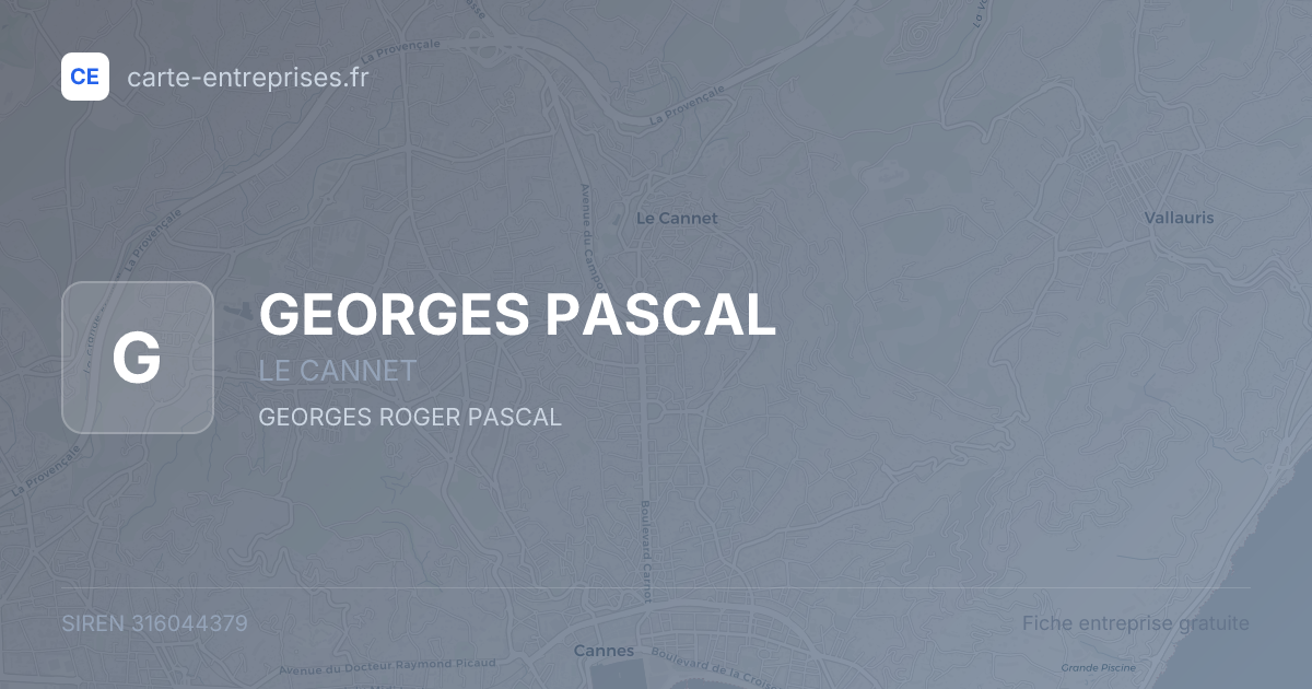 GEORGES PASCAL — 316044379 — fiche entreprise