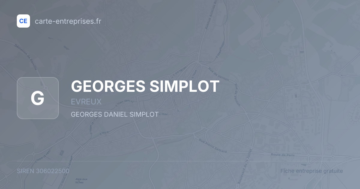 GEORGES SIMPLOT — 306022500 — fiche entreprise