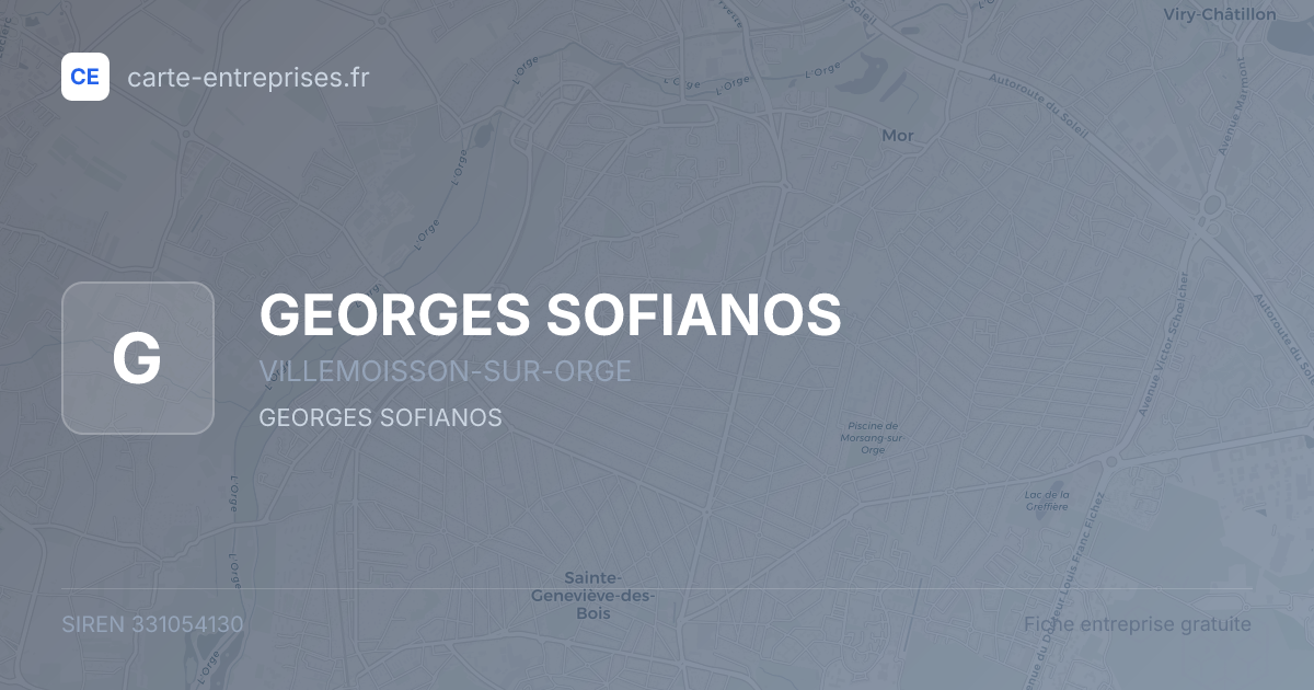 GEORGES SOFIANOS — 331054130 — fiche entreprise