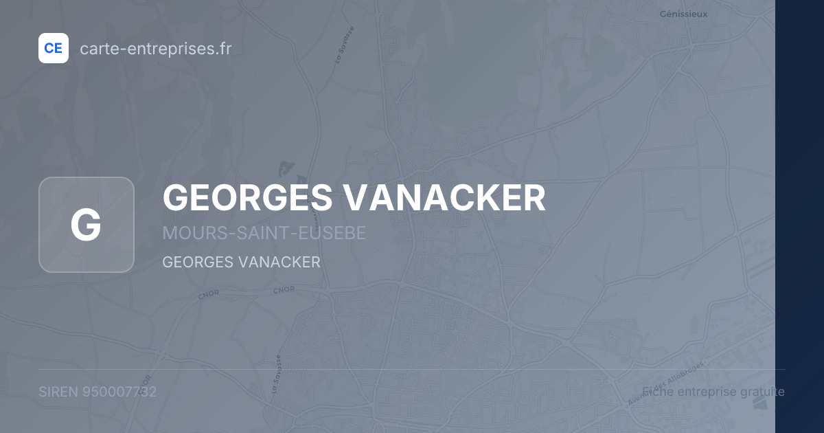 GEORGES VANACKER — 950007732 — fiche entreprise