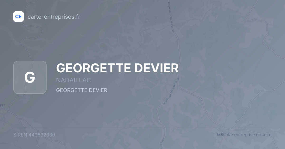 GEORGETTE DEVIER — 449632330 — fiche entreprise