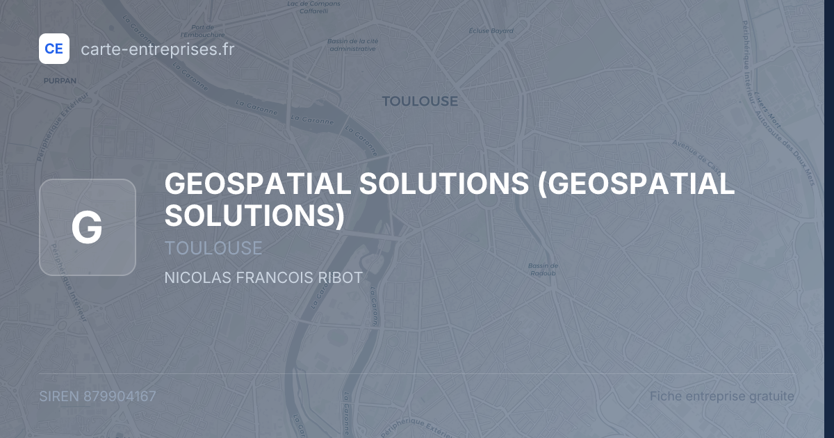 GEOSPATIAL SOLUTIONS — 879904167 — fiche entreprise