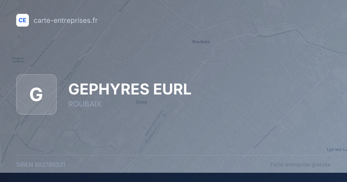 GEPHYRES EURL — 502780331 — fiche entreprise