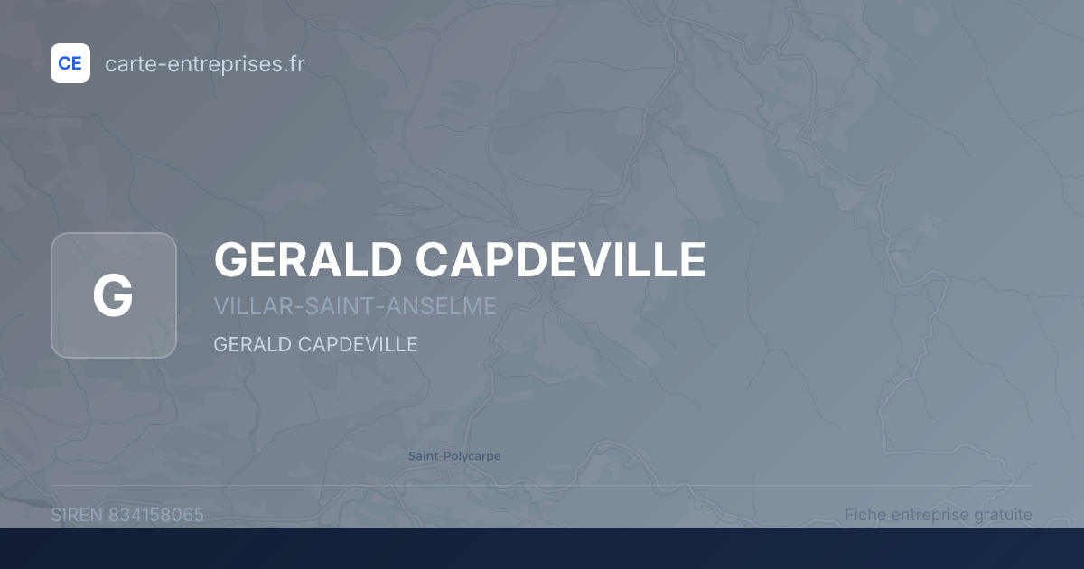 GERALD CAPDEVILLE — 834158065 — fiche entreprise