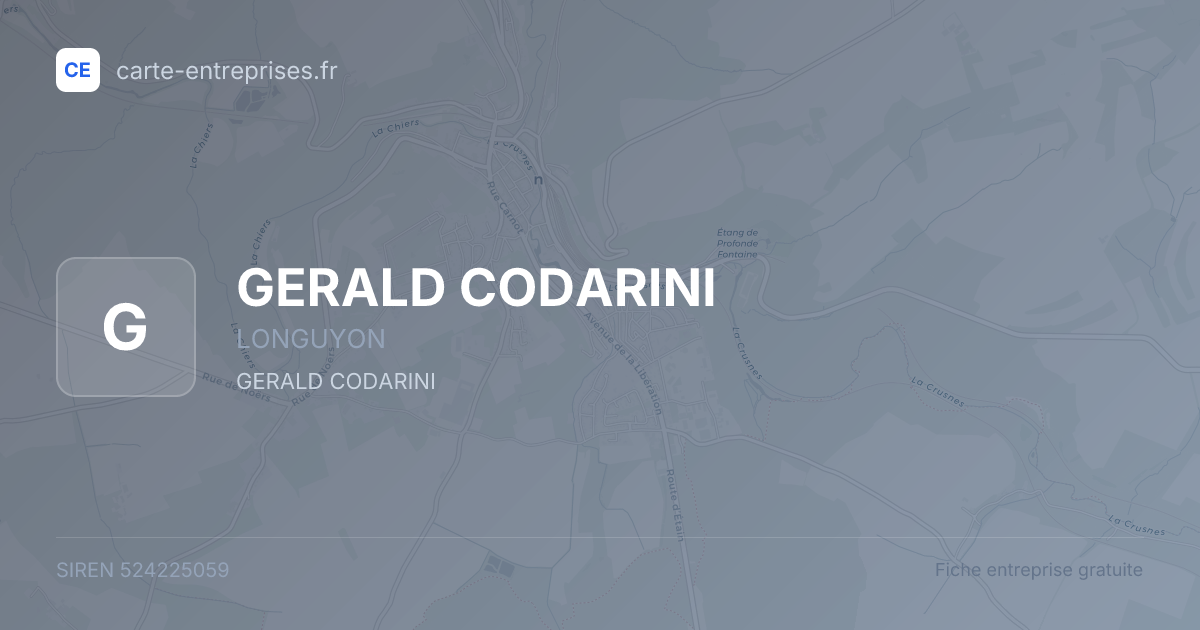 GERALD CODARINI — 524225059 — fiche entreprise