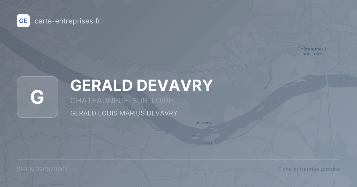 GERALD DEVAVRY — 320573967 — fiche entreprise