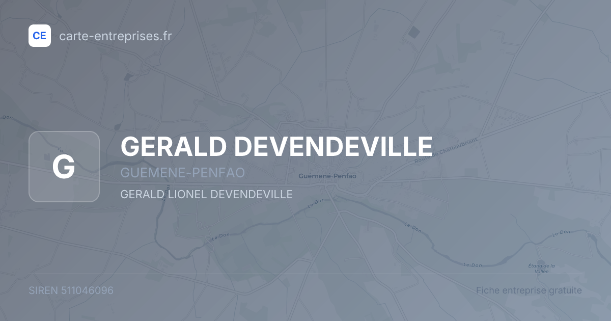 GERALD DEVENDEVILLE — 511046096 — fiche entreprise