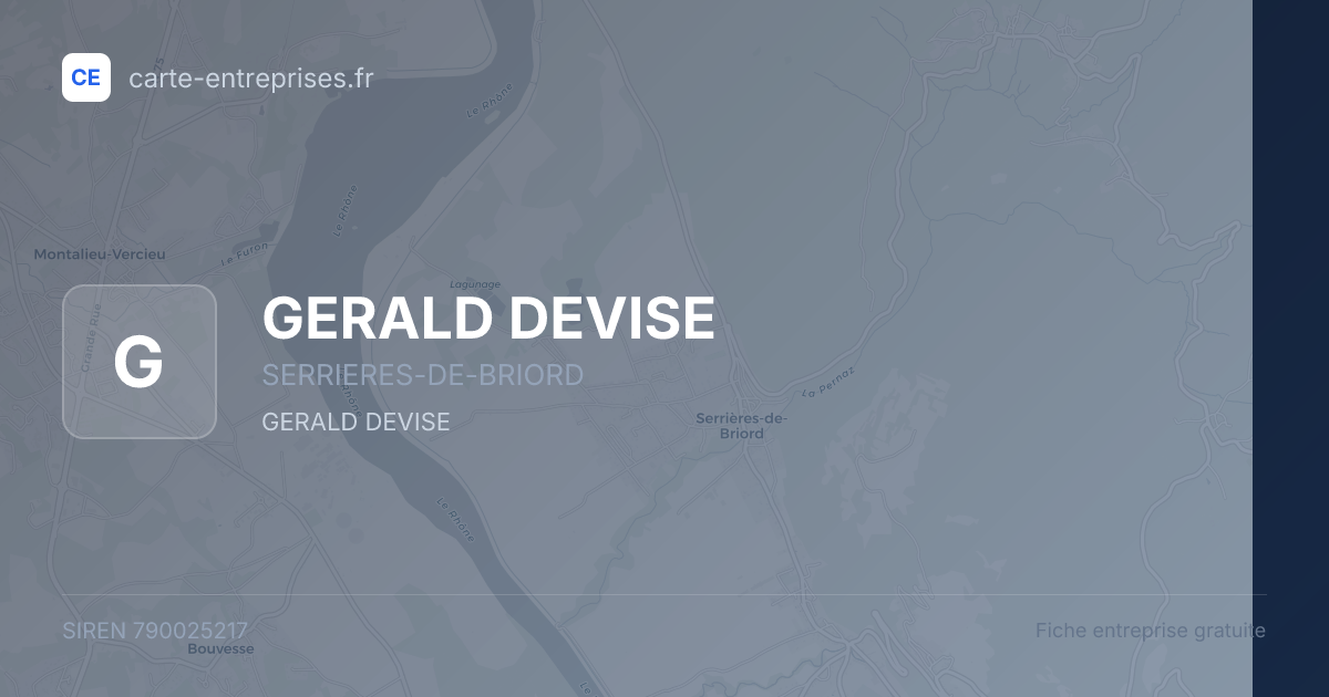 GERALD DEVISE — 790025217 — fiche entreprise