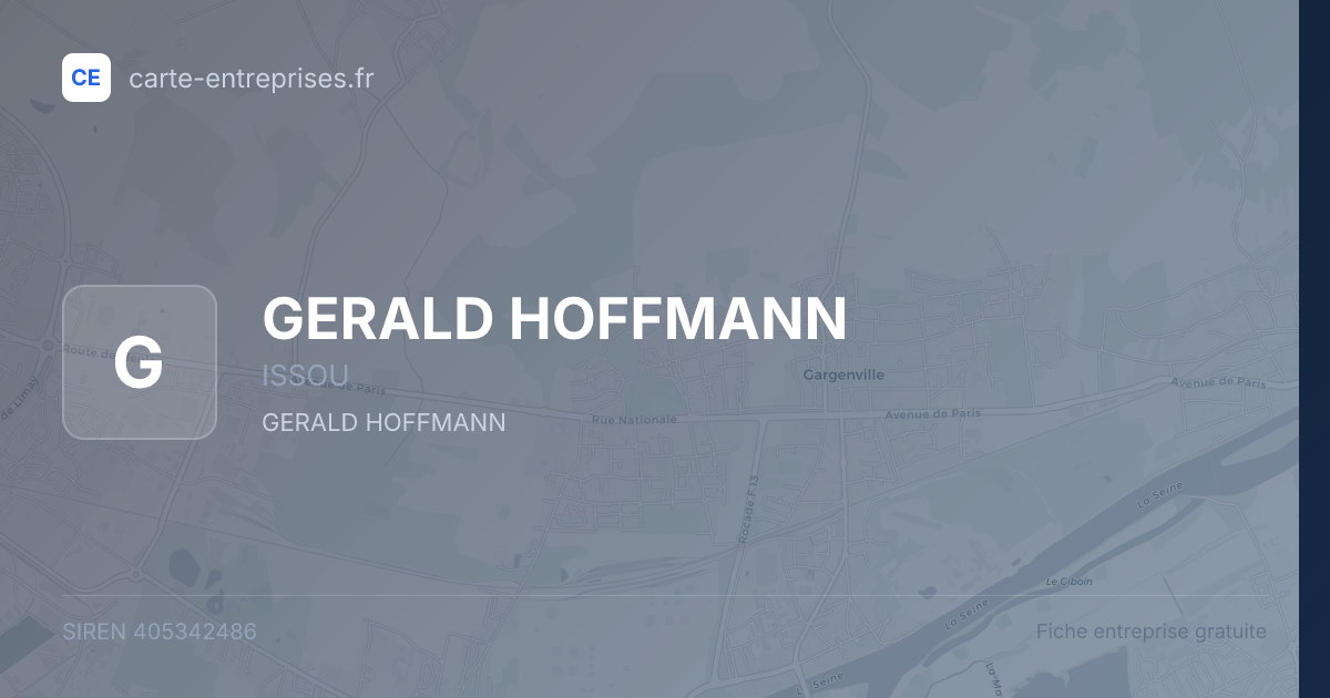 GERALD HOFFMANN — 405342486 — fiche entreprise