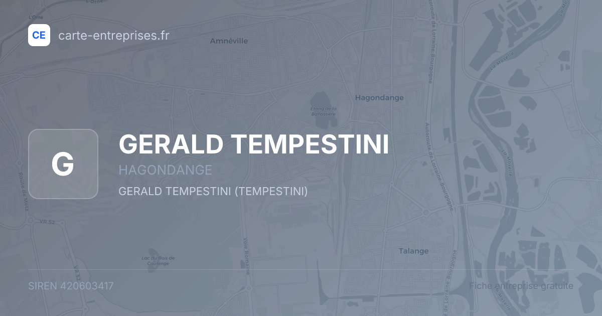 GERALD TEMPESTINI — 420603417 — fiche entreprise