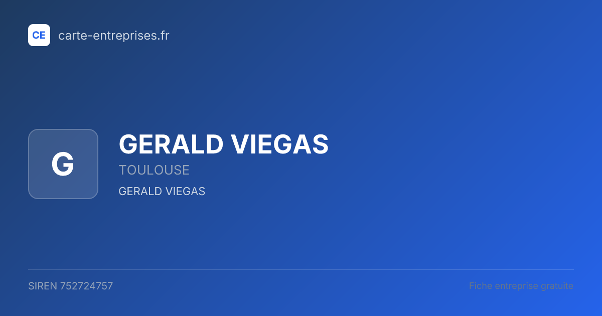 GERALD VIEGAS — 752724757 — fiche entreprise