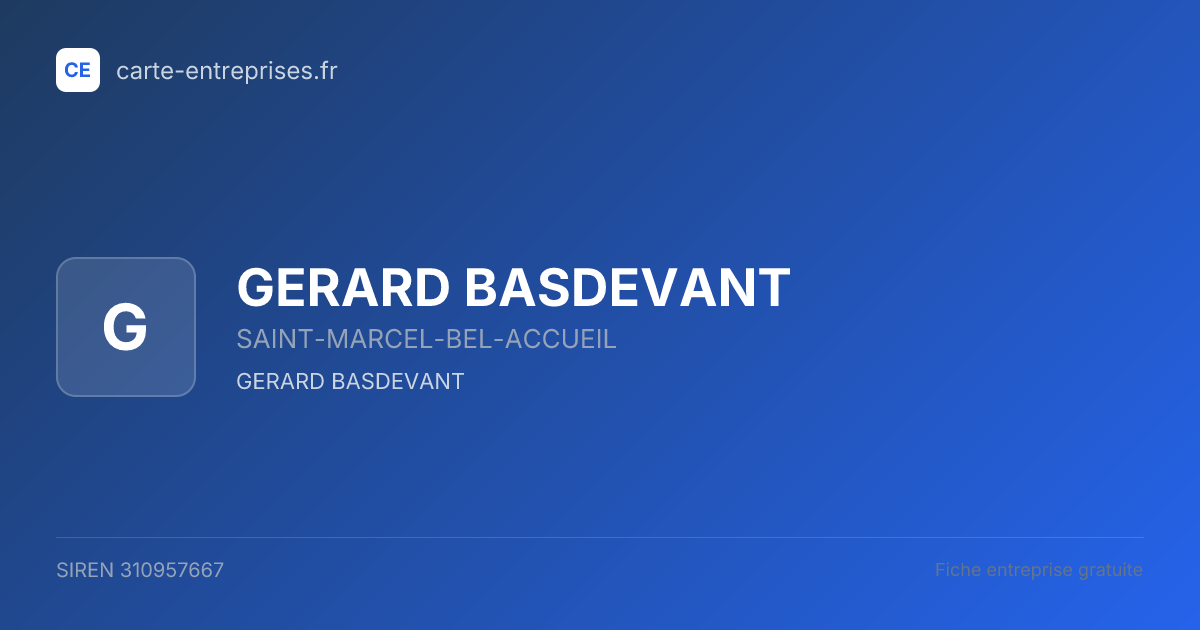 GERARD BASDEVANT — 310957667 — fiche entreprise