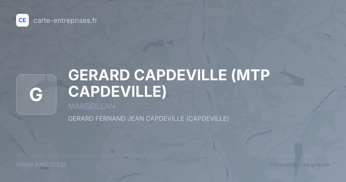 GERARD CAPDEVILLE (MTP CAPDEVILLE) — 438235335 — fiche entreprise