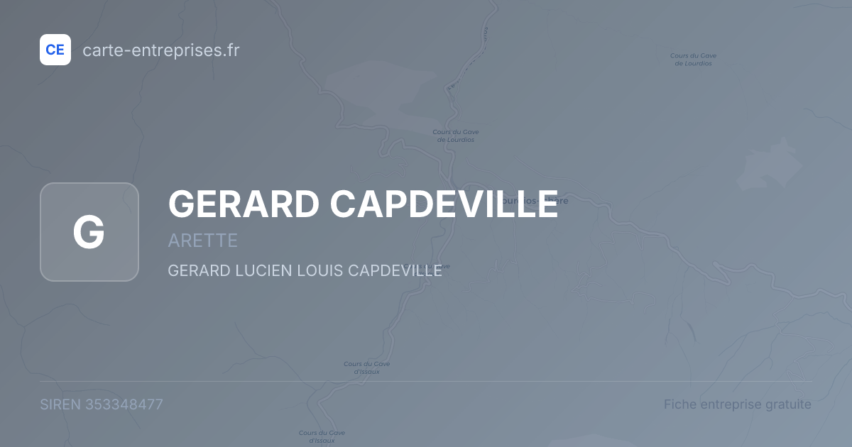 GERARD CAPDEVILLE — 353348477 — fiche entreprise