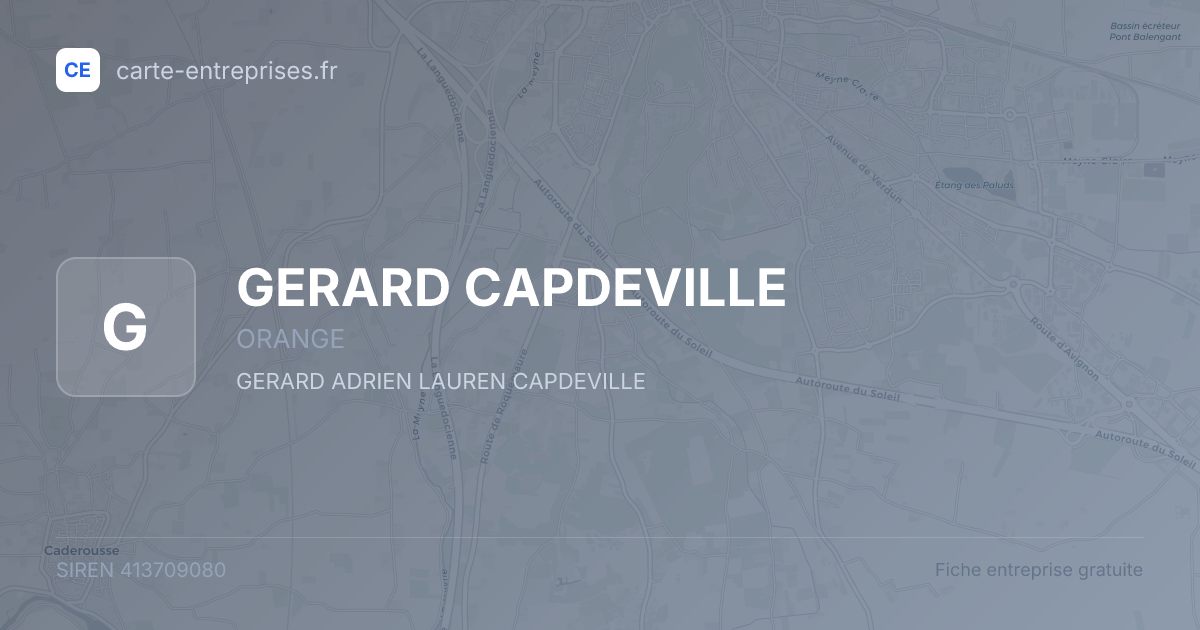 GERARD CAPDEVILLE — 413709080 — fiche entreprise