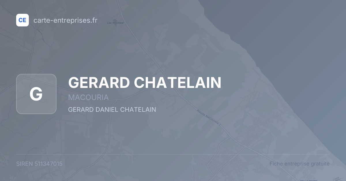 GERARD CHATELAIN — 511347015 — fiche entreprise