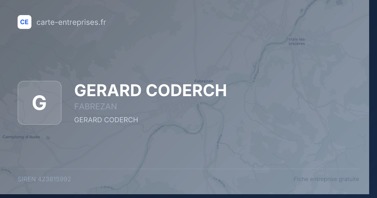 GERARD CODERCH — 423815992 — fiche entreprise