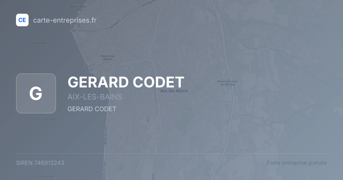 GERARD CODET — 746913243 — fiche entreprise