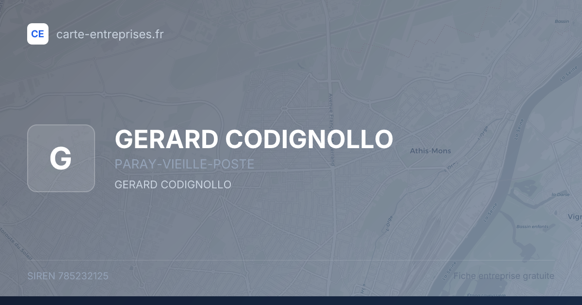 GERARD CODIGNOLLO — 785232125 — fiche entreprise