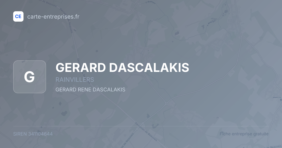 GERARD DASCALAKIS — 341104644 — fiche entreprise