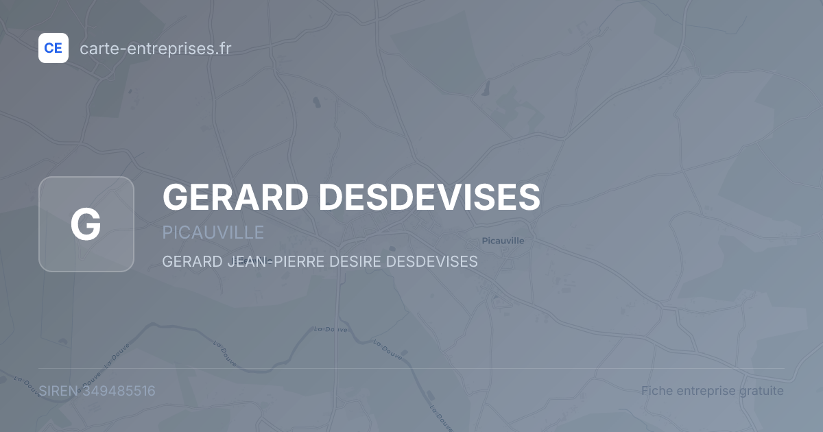 GERARD DESDEVISES — 349485516 — fiche entreprise