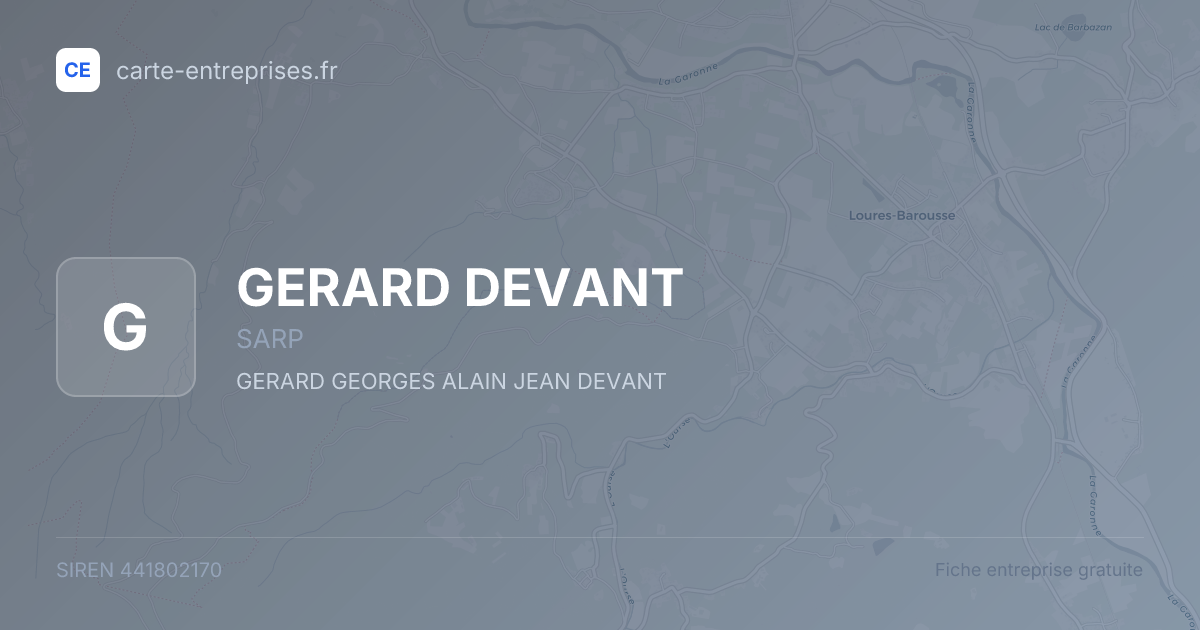 GERARD DEVANT — 441802170 — fiche entreprise