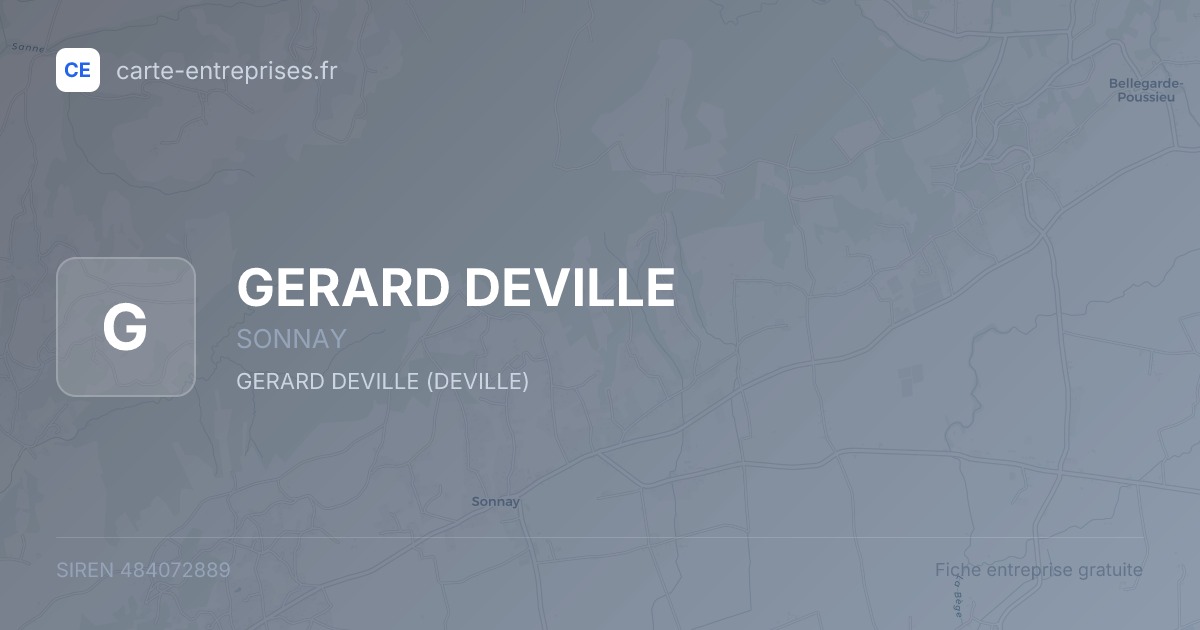 GERARD DEVILLE — 484072889 — fiche entreprise