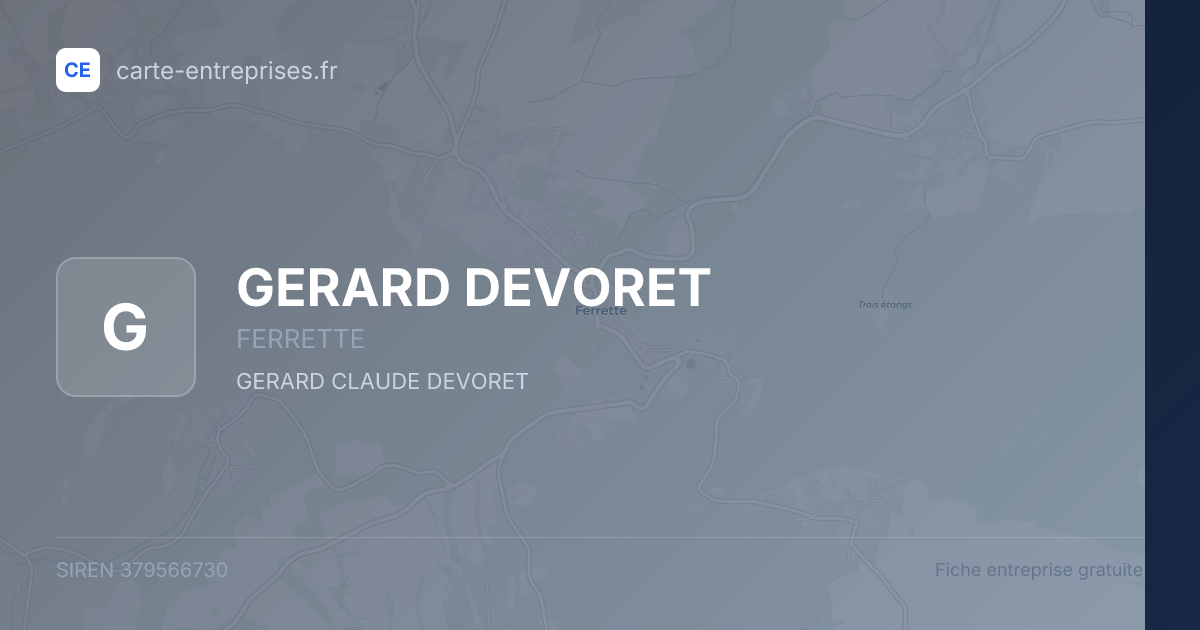 GERARD DEVORET — 379566730 — fiche entreprise