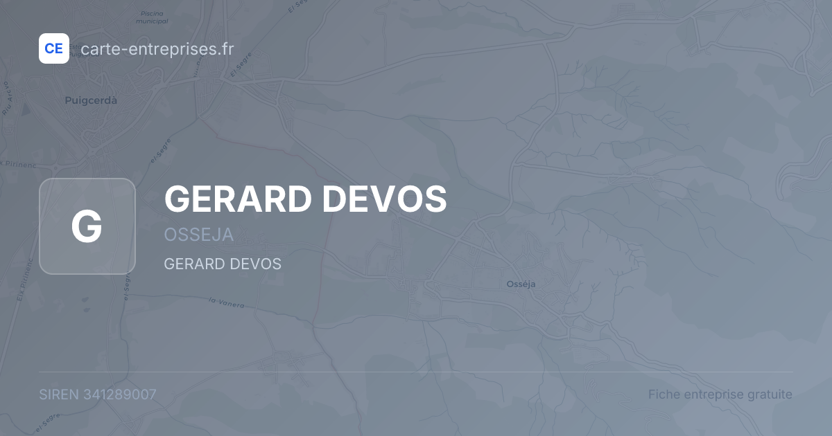 GERARD DEVOS — 341289007 — fiche entreprise