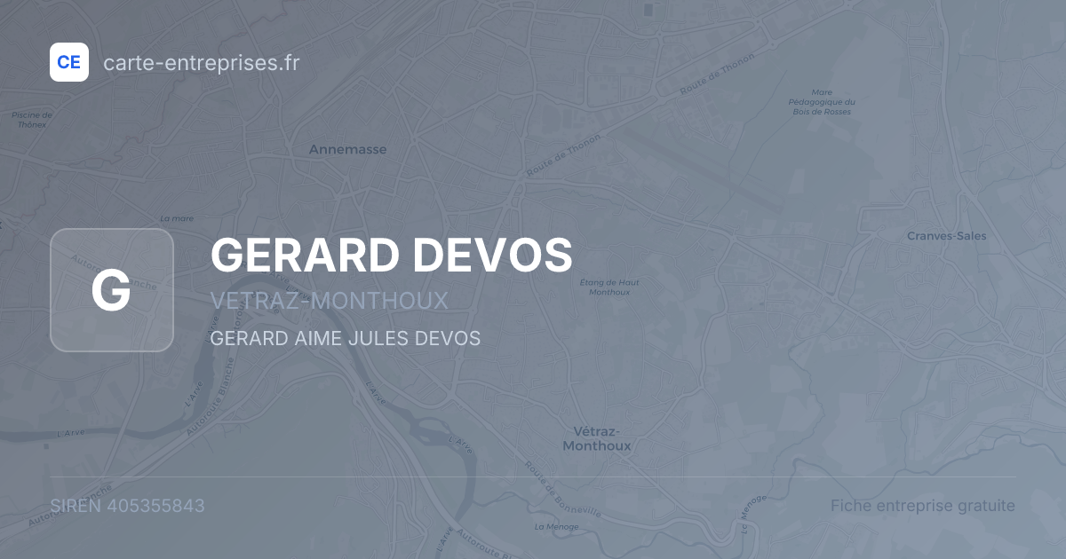 GERARD DEVOS — 405355843 — fiche entreprise
