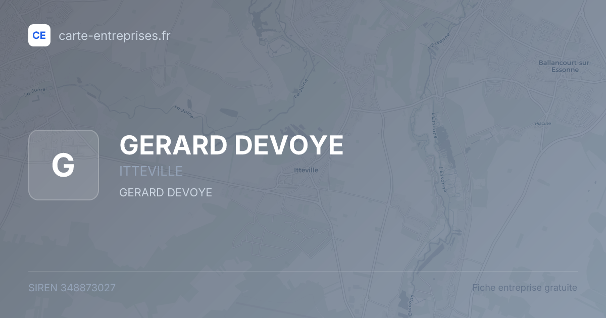 GERARD DEVOYE — 348873027 — fiche entreprise