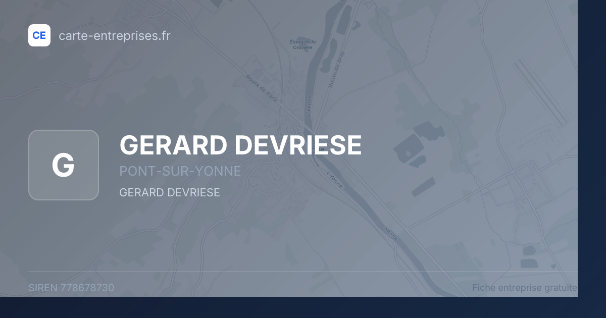 GERARD DEVRIESE — 778678730 — fiche entreprise