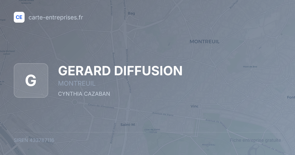 GERARD DIFFUSION — 433787116 — fiche entreprise