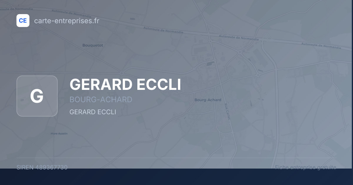 GERARD ECCLI — 489367730 — fiche entreprise