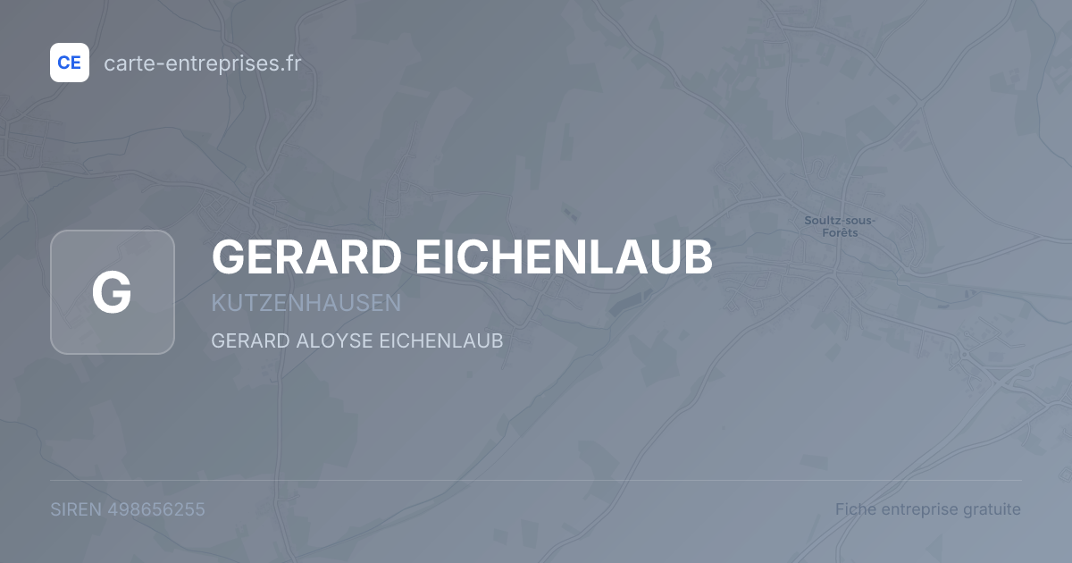 GERARD EICHENLAUB — 498656255 — fiche entreprise