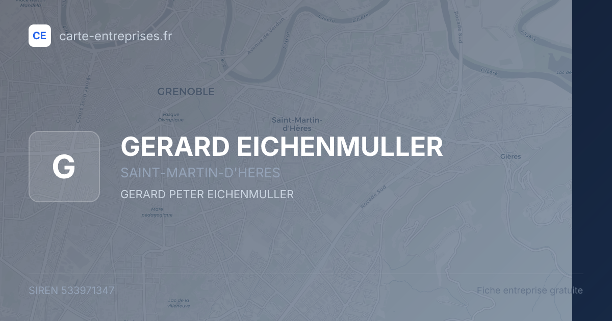 GERARD EICHENMULLER — 533971347 — fiche entreprise