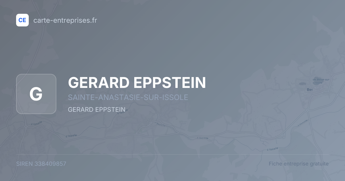 GERARD EPPSTEIN — 338409857 — fiche entreprise