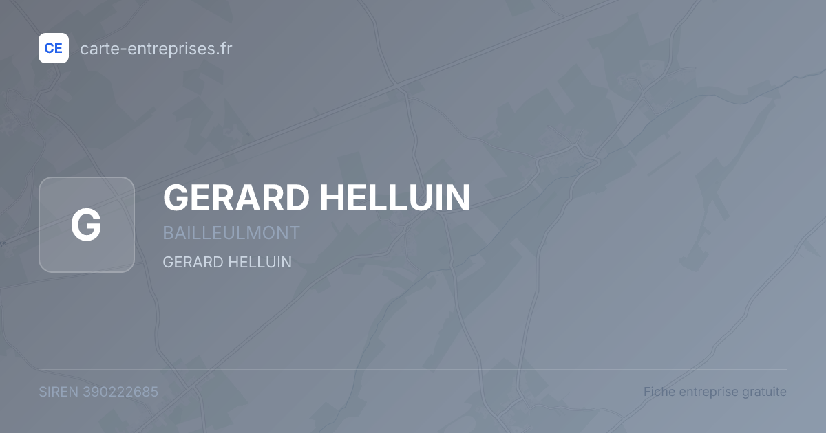 GERARD HELLUIN — 390222685 — fiche entreprise