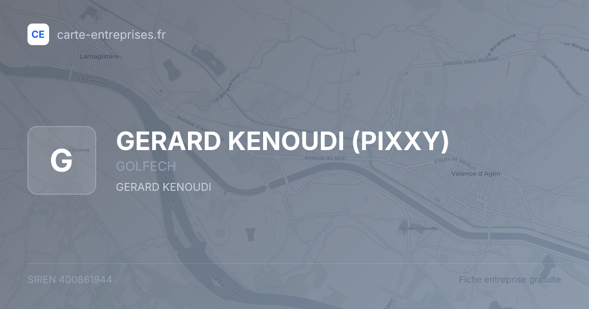 GERARD KENOUDI (PIXXY) — 400861944 — fiche entreprise