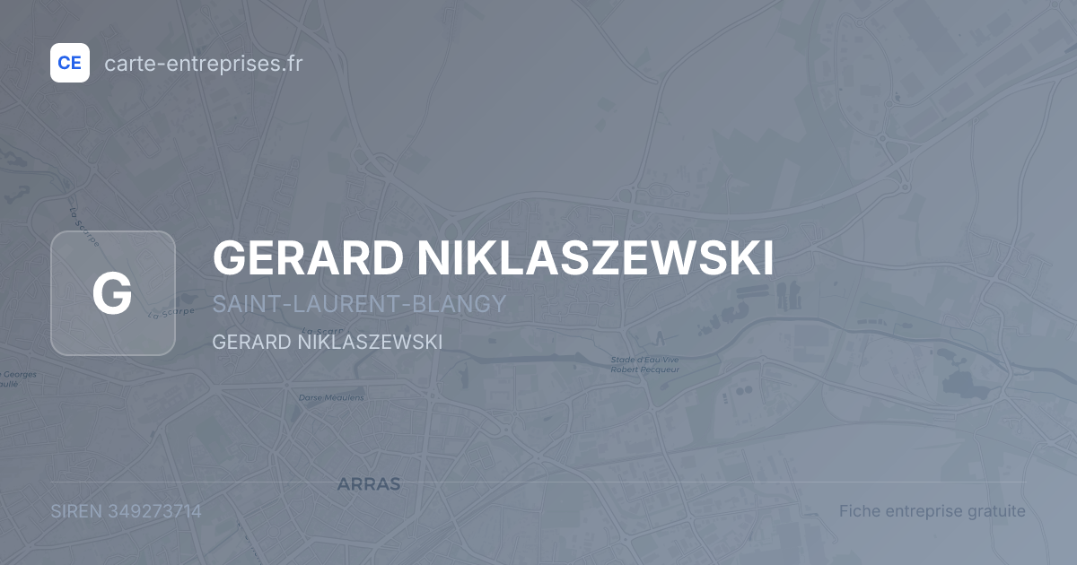 GERARD NIKLASZEWSKI — 349273714 — fiche entreprise