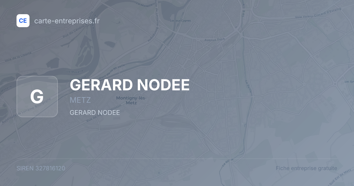 GERARD NODEE — 327816120 — fiche entreprise