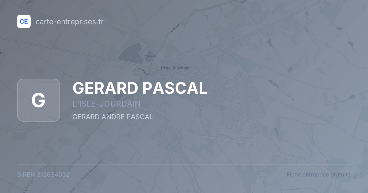 GERARD PASCAL — 313634032 — fiche entreprise