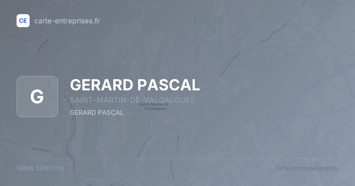 GERARD PASCAL — 331973131 — fiche entreprise