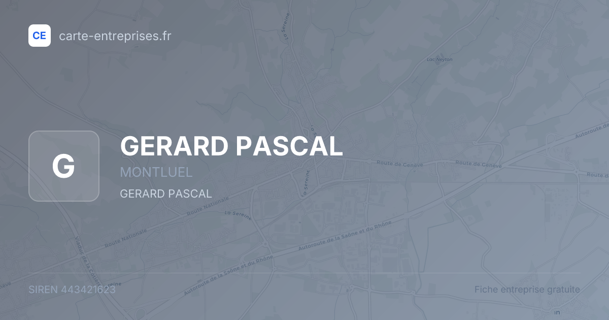 GERARD PASCAL — 443421623 — fiche entreprise