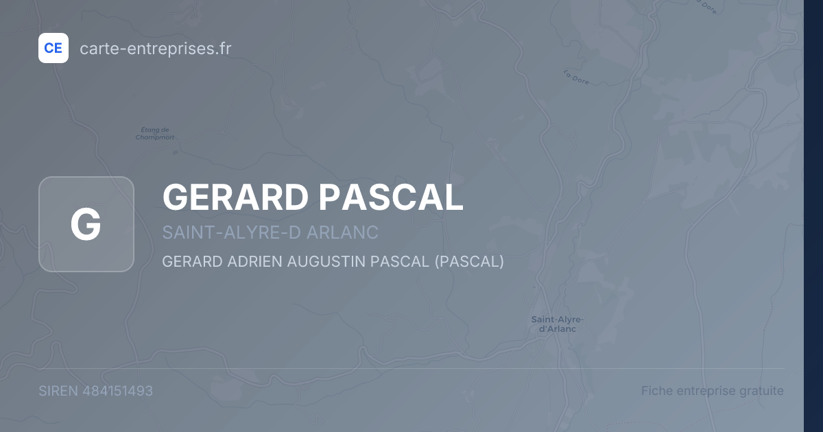 GERARD PASCAL — 484151493 — fiche entreprise