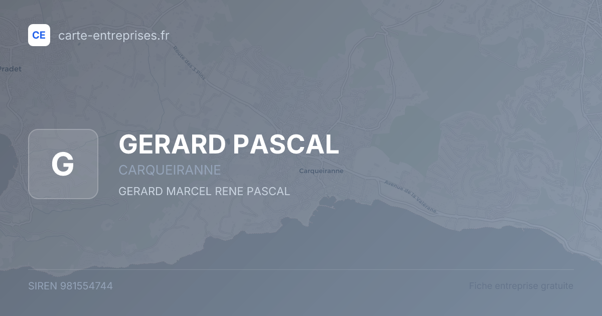 GERARD PASCAL — 981554744 — fiche entreprise