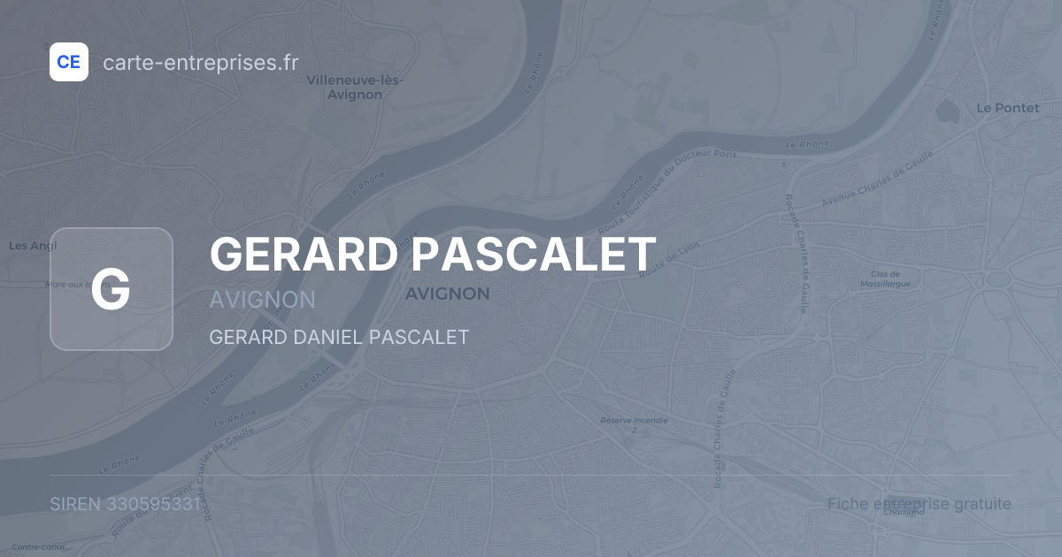GERARD PASCALET — 330595331 — fiche entreprise