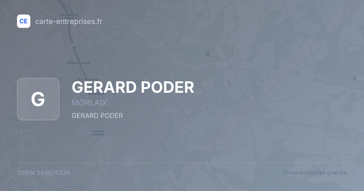 GERARD PODER — 343674339 — fiche entreprise