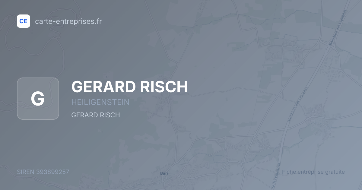 GERARD RISCH — 393899257 — fiche entreprise
